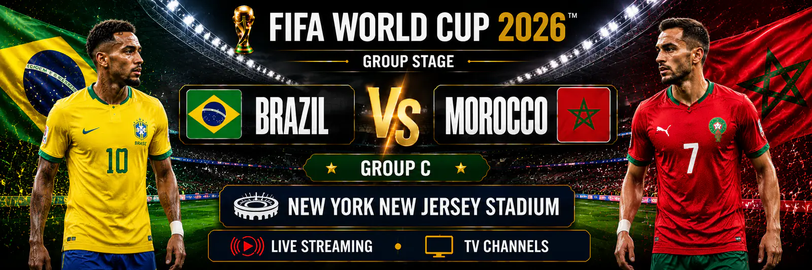 Brazil and Morocco before their World Cup 2026 Group C match