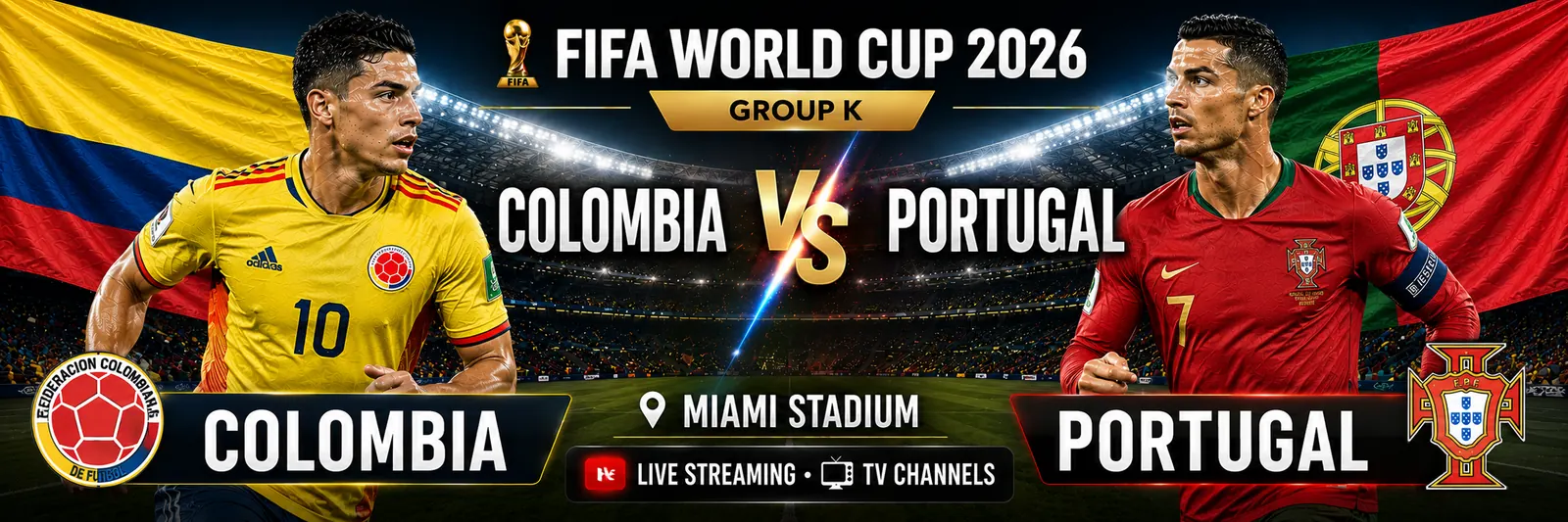 Colombia and Portugal before their World Cup 2026 Group K match