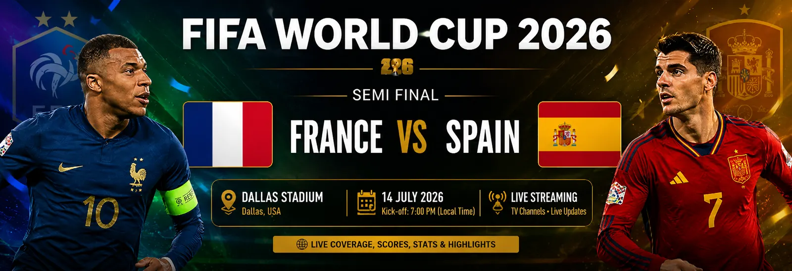 France and Spain before their World Cup 2026 Semi-final match