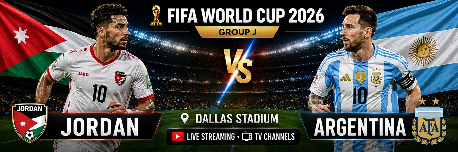 Jordan and Argentina before their World Cup 2026 Group J match