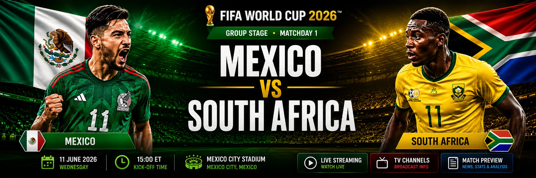 Mexico vs South Africa World Cup 2026 opening match poster