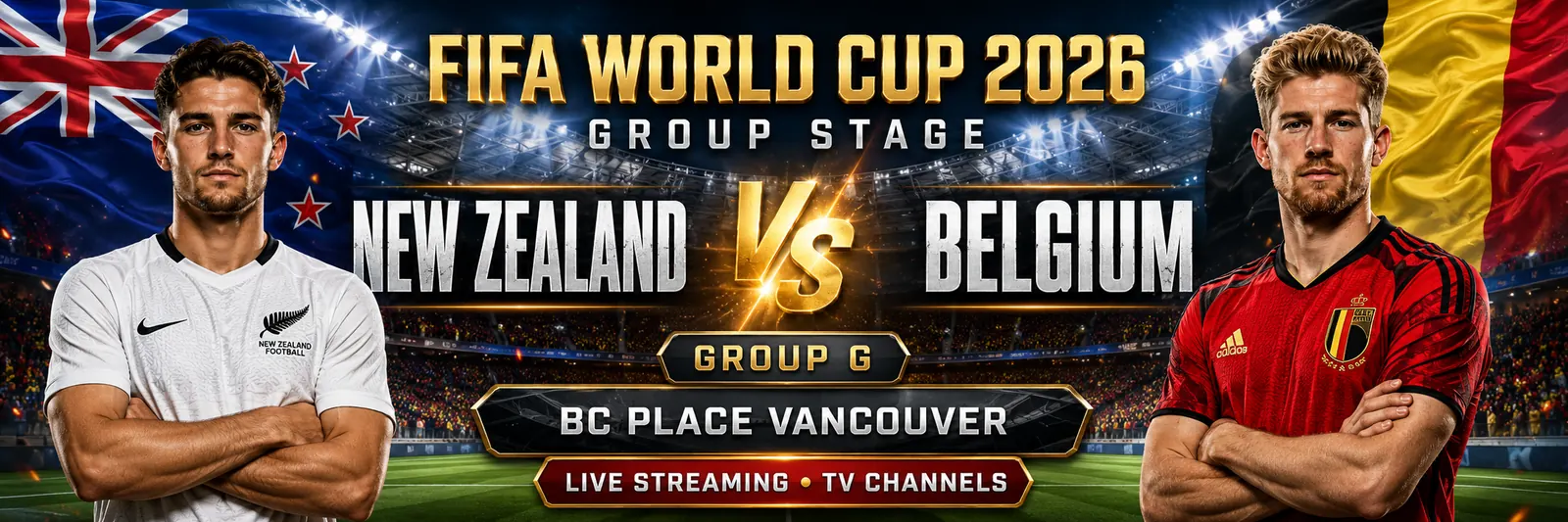 New Zealand and Belgium before their World Cup 2026 Group G match