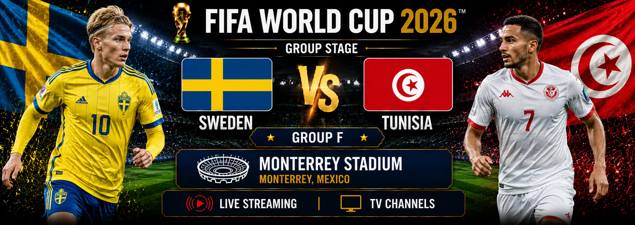 Sweden and Tunisia before their World Cup 2026 Group F match