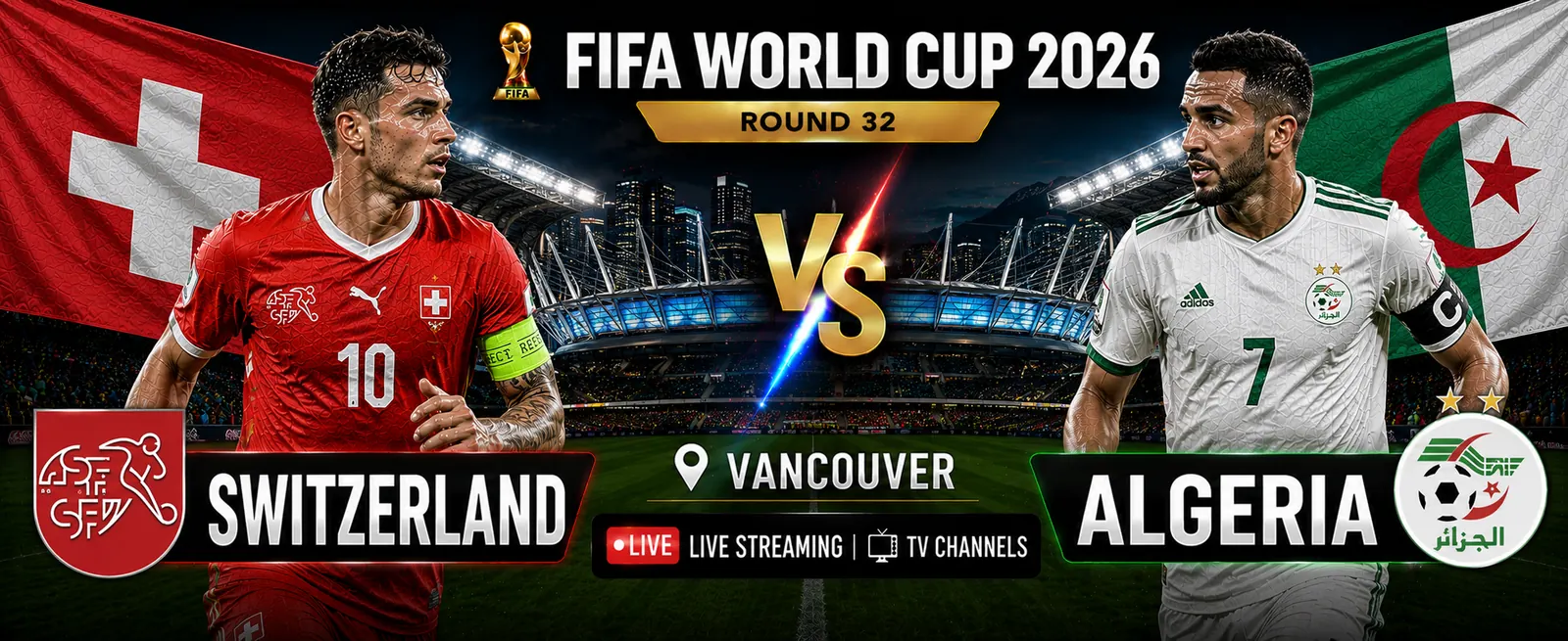 Switzerland and Algeria before their World Cup 2026 Round of 32 match